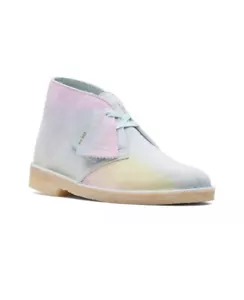 New Clarks Originals Ladies Desert Boot White / Blue Leather Boots UK 4 D EU 37 - Picture 1 of 7