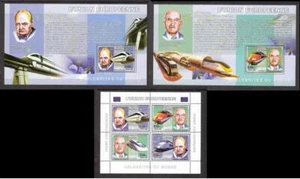 EU Trains 2006 Congo Churchill Schuman 3 sheets - Picture 1 of 1