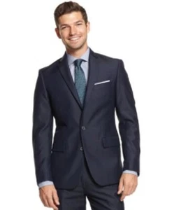 RYAN SEACREST DISTINCTION NEW BLUE SOLID SLIM-FIT JACKET NAVY 44R #17 - Picture 1 of 9