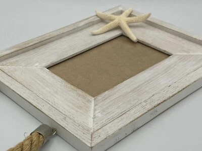 Marco de fotos envejecido encalado estrella de mar 8,5 x 10,5, 3,5 x 5,5 marco de vidrio Foto 1 de 4