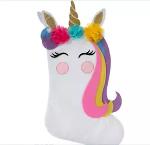Kinder Einhorn Urlaub Weihnachten Plüsch Strumpf Kamin Mantel Wohnkultur - Bild 1 von 1
