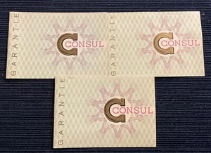 Set Of 3 Vintage CONSUL Watch International Guarantee Booklet Blank Certificate - Picture 1 of 13
