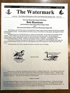 The Watermark - official publication 7/19/97 Federal Duck stamp winner - Picture 1 of 2