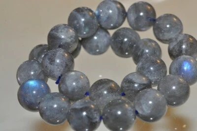 7.5" "Flashy Blue Light/Color Play"~FIRE LABRADORITE SPECTROLITE Bracelet I1361 - Image 1 of 4