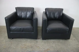 Zwei Walter Knoll Lounge Sessel 60er Jahre Vintage Echtleder Sessel Auf Rollen - Bild 1 von 9