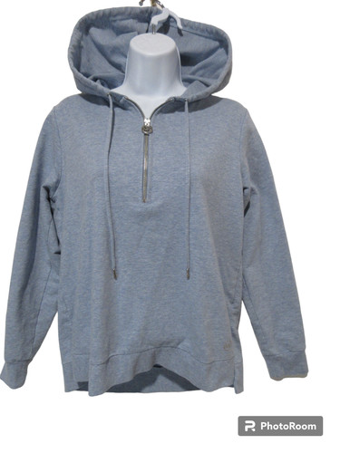 Felpa leggera taglia M Michael Kors camicia top felpa blu donna logo zip