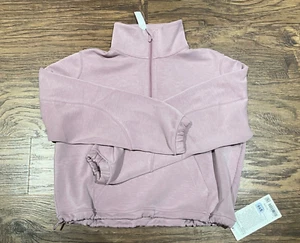 NEW Women Lululemon Brushed Softstreme Half Zip Rose Blush Size 6 - Picture 1 of 11