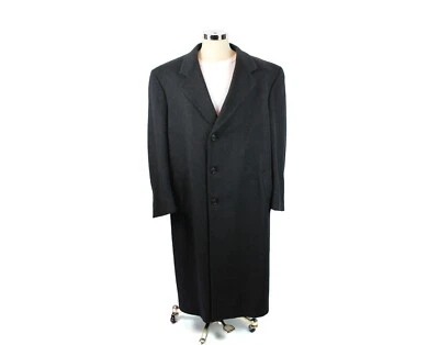 Abrigo Top Para Hombre XL Vintage Años 80 Gris Carbón Oscuro Lana de Cordero Lord Taylor Foto 1 de 4