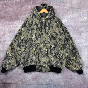 Vintage Big Smith Jacket Mens Digital Camo XXL Hooded Active Bomber 00s 2327 - Picture 1 of 6