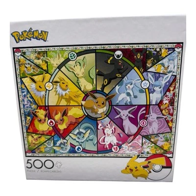 Rompecabezas Pokémon Eevee's vitral 500 piezas Eeveelutions juegos de búfalo Foto 1 de 2