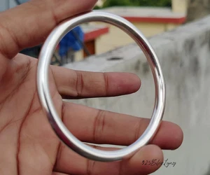 Bracciale in argento sterling 925 spesso pesante dichiarazione 5 mm per uomo e donna - Foto 1 di 6