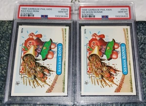 1988 GARBAGE PAIL KIDS STICKERS #551a/b RAH RAH RONI & SIS BOOM BONNIE PSA 10 - Picture 1 of 2