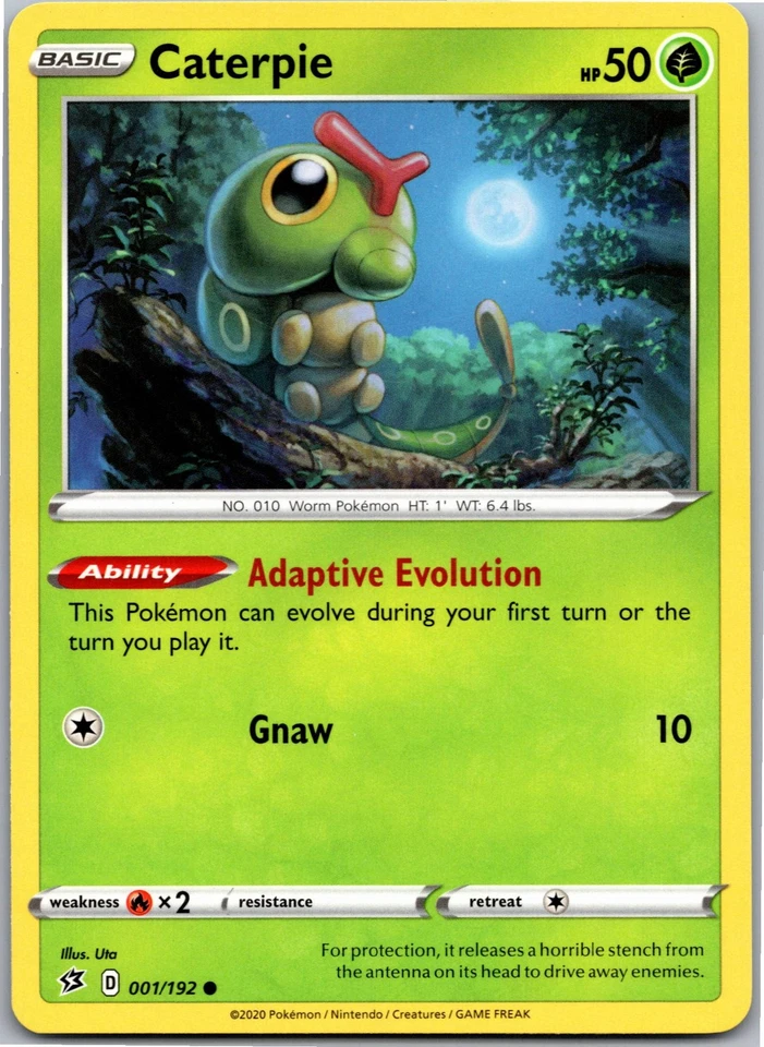 Caterpie - SWSH02: Rebel Clash 001/192 - Common - NM Pokémon TCG - Image 1 of 2