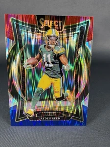 2024 Panini Select JAYDEN REED Red White Blue Silver Shock Prizm Packers NFL - Picture 1 of 2