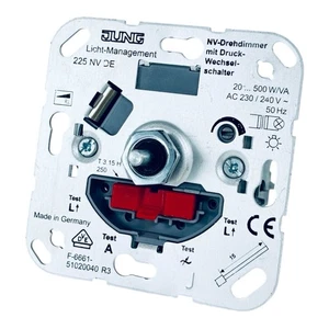 Jung 225NVDE LED- und NV-Drehdimmer mit Druckwechselschalter / 225 NVDE - Bild 1 von 1