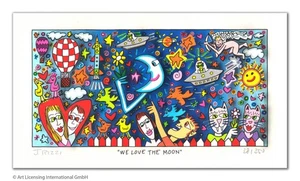 3 D Grafik James Rizzi " WE LOVE THE MOON "  NEU  Zertifikat - Bild 1 von 2