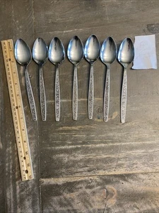 Rogers Co Stanley Roberts La Spana Stainless Korea Flatware Silverware 7 Spoons - Picture 1 of 13