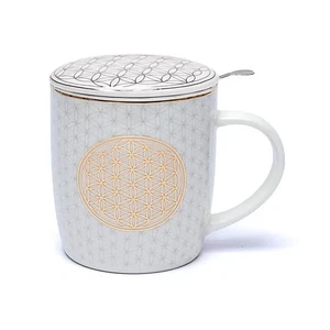 Taza de té con colador y tapa Flor de la vida -- ±400 ml - Imagen 1 de 1