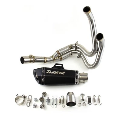 Para Kawasaki Ninja 650 Z650 2012-2025 Sistema Completo Puntas de Escape Tubo de Cabezal Negro Foto 1 de 4