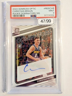 2022 Donruss Optic Rookie Dominators Christian Braun AUTO # /99 RC Nuggets - Image 1 of 2