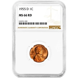 1955-D Lincoln Wheat Cent NGC MS66RD - Picture 1 of 3