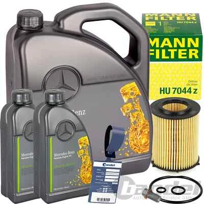MANN OIL FILTER + GENUINE MERCEDES 5W30 OIL A B C CLASS W176 W246 W204 W205 - Image 1 of 4