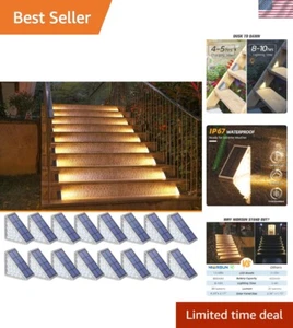 Solar Step Lights for Outside,16 Pack Warm White Solar Stair Lights Outdoor W... - Picture 1 of 7