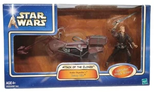 Star Wars AOTC Anakin Skywalker's Swoop Bike 2002 NIB 3.75" Figure Attack Clones - Picture 1 of 9