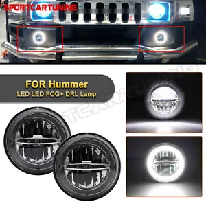 For 2003-2009 Hummer H2 LED Halo Ring DRL Driving Fog Daytime Running Light Lamp - Foto 1 di 11