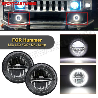 2in1 OEM Halo LED DRL Driving Fog Daytime Running Lamps For 2003-2009 Hummer H2 - Image 1 of 4