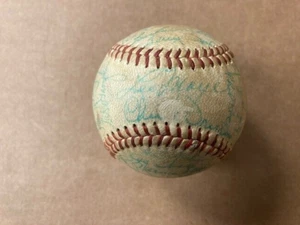 1960 Braves Team signiert NL Giles Baseball (33 Sigs) Hank Aaron, Spahn, Mathews; JSA - Bild 1 von 7