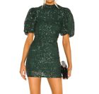 Camila Coelho Revolve Sequin Cassie Mini Dress In Green Open Back Sz. Xl
