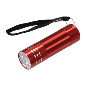UV Mini 9 LED Aluminium Lampe de poche Noir Lampe AAA Batterie Pas Inclus Rouge - Imagen 1 de 5
