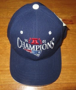 Gorra AFC 2001 New England Patriots Champions (ajustable) con etiquetas Tom Brady - Imagen 1 de 2