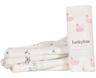 2 Pack Muslin Squares 100% Cotton Baby Soft Swaddle Cloths Nappy Bibs