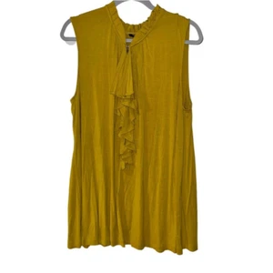 ALFANI GOLDEN ZIP CLOSE RUFFLED SLEEVELESS TOP SIZE 2X - Picture 1 of 5