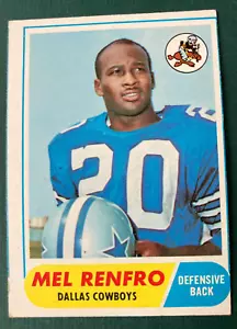1968 MEL RENFRO FOOTBALL CARD TOPPS #129 EX to EX/MT DALLAS COWBOYS FREE SHIP - Picture 1 of 2