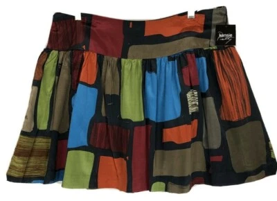 NWT Kensie Silk Blend Skirt Sz 14 Multicolor Knee Length Flare $68 Lined 36"W - Image 1 of 4