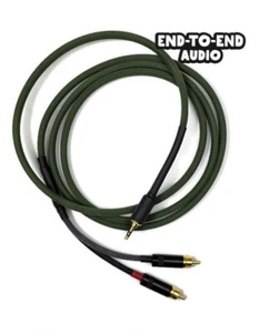 SALE!  6 ft Dual RCA to 3.5mm TRS Auxiliary Audio Cable, Mogami Cable, Carbon - Picture 1 of 3