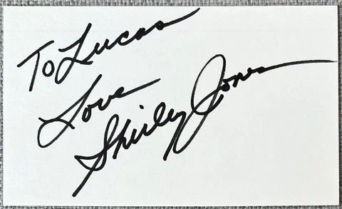 Shirley Jones Signed In Person 3x5 Index Card In Top Loader - Authentic Cover