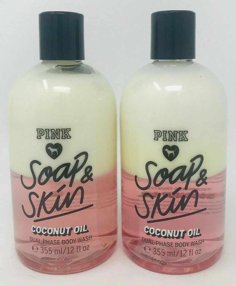 X2 Victoria's Secret Pink Soap & Skin Coconut Oil Dual Phase Body Wash