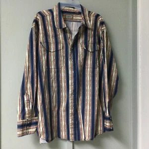 CE Schmidt Workwear Long Sleeve Shirt XL Striped Pearl Snap Heavyweight - Picture 1 of 9