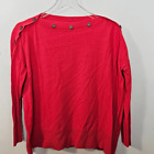 J.Crew Long Sleeve Button Boatneck Basic Casual Sweater G7737 Women&#39;s Red Size S