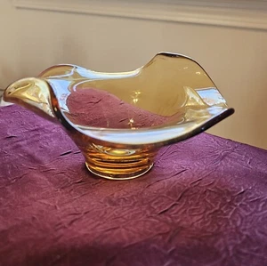 BEAUTIFUL*Vintage 1960s Viking Epic Line 6601 Round Amber Bon Bon Dish EXC COND - Picture 1 of 24