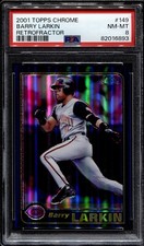 2001 Topps Chrome Retrofractor #149 Barry Larkin PSA 8 POP 1 Highest Reds HOF