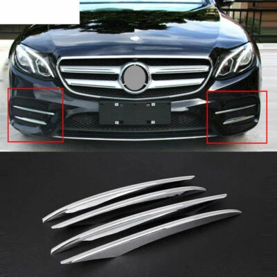 ABS Chrome Front Bumper Frog Light Trim Kit For Mercedes Benz E Class 2016-2020 - Image 1 of 4