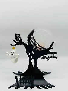 Partylite Ghostly Tree with Moon & Ghost Halloween Tealight Candle Holder P7895 - Picture 1 of 8