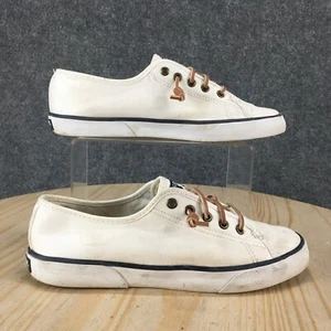 Sperry Shoes Womens 7 Pier View Sneakers White Canvas Casual Low Top STS95128 - Picture 1 of 21