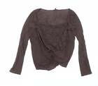 Marks and Spencer Womens Brown Floral Lyocell Basic Blouse Size 16 Square Neck
