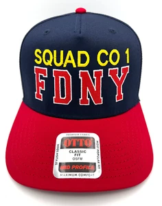 FDNY SQUAD CO 1 Cap Hat Snapback Custom Embroidery Fire Department New York - Picture 1 of 5